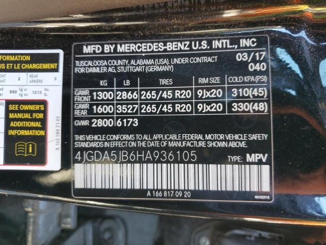 4JGDA5JB6HA936105 - 2017 MERCEDES-BENZ GLE 350 黑色 照片 13