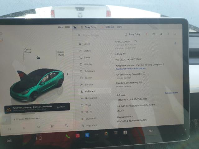 5YJ3E1EB3NF277846 - 2022 TESLA MODEL 3 Blanc photo 9