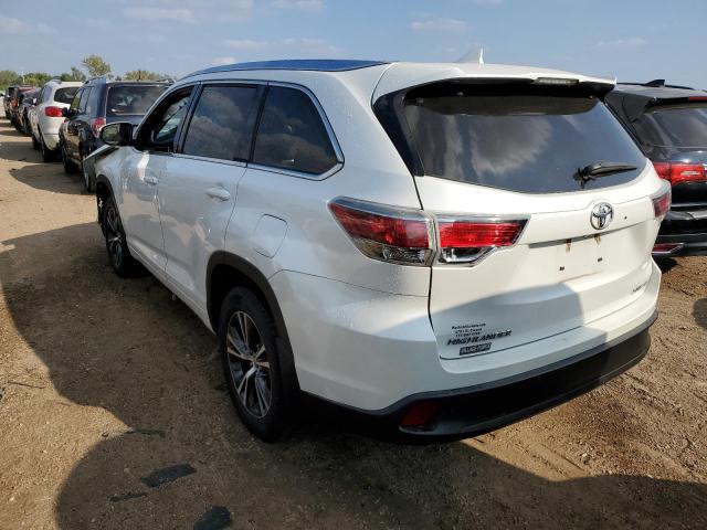 5TDJKRFHXGS325259 - 2016 TOYOTA HIGHLANDER XLE WHITE photo 2