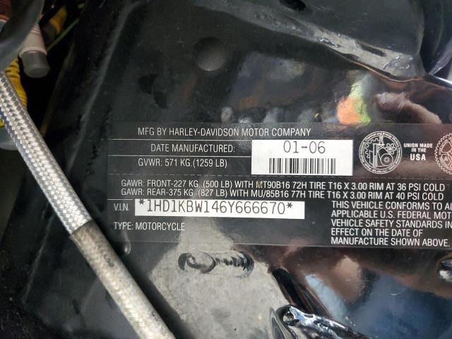 1HD1KBW146Y666670 - 2006 HARLEY-DAVIDSON FLHXI BLACK photo 10