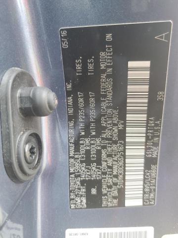 5TDYK3DC9GS751673 - 2016 TOYOTA SIENNA XLE 蓝色 照片 13