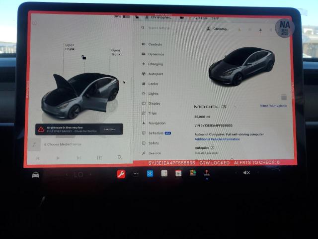 5YJ3E1EA4PF558855 - 2023 TESLA MODEL 3 Grafit foto 9