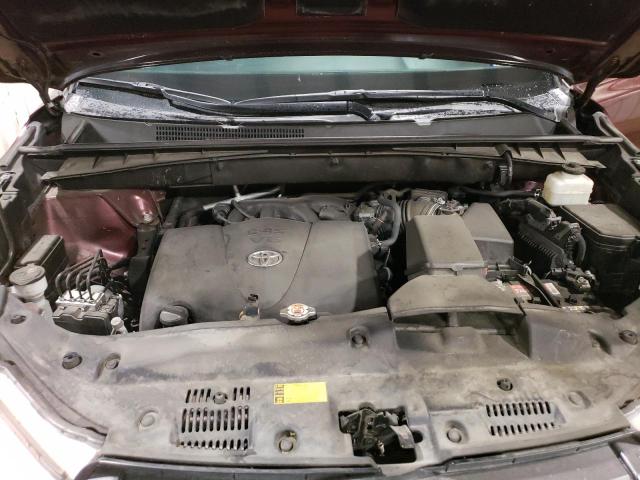 5TDJZRFH5KS945019 - 2019 TOYOTA HIGHLANDER SE ბურგუნდია ფოტო 12