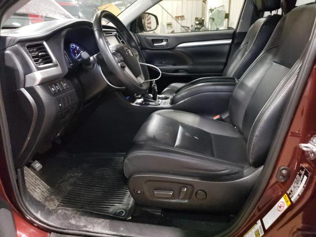 5TDJZRFH5KS945019 - 2019 TOYOTA HIGHLANDER SE ბურგუნდია ფოტო 7