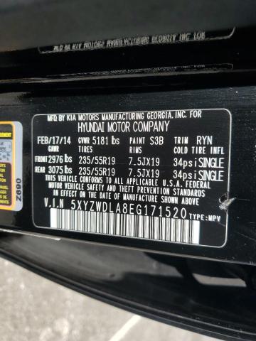 5XYZWDLA8EG171520 - 2014 HYUNDAI SANTA FE BLACK photo 13