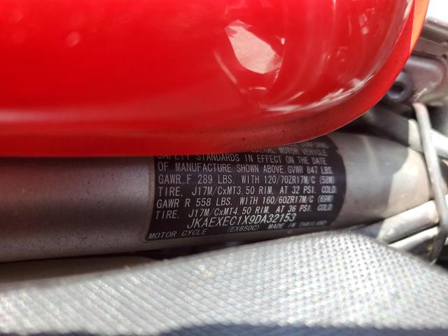 JKAEXEC1X9DA32153 - 2009 KAWASAKI EX650 C 红色 照片 9