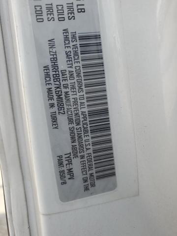 ZFBHRFBB7K6M11862 - 2019 RAM PROMASTER CITY SLT 白色 照片 13