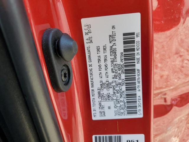 3TYCZ5AN4PT161375 - 2023 TOYOTA TACOMA DOUBLE CAB RED photo 12