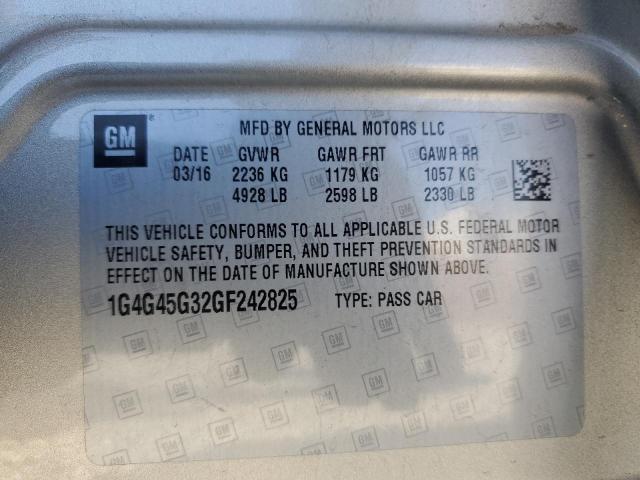 1G4G45G32GF242825 - 2016 BUICK LACROSSE SPORT TOURING BEIGE photo 13