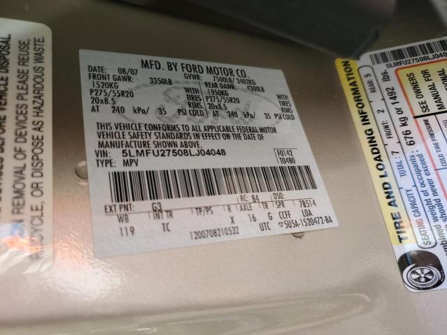 5LMFU27508LJ04048 - 2008 LINCOLN NAVIGATOR ბეჟი ფოტო 13