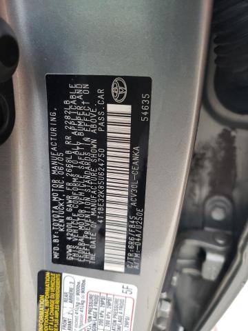 4T1BE32K85U624750 - 2005 TOYOTA CAMRY LE SILVER photo 12