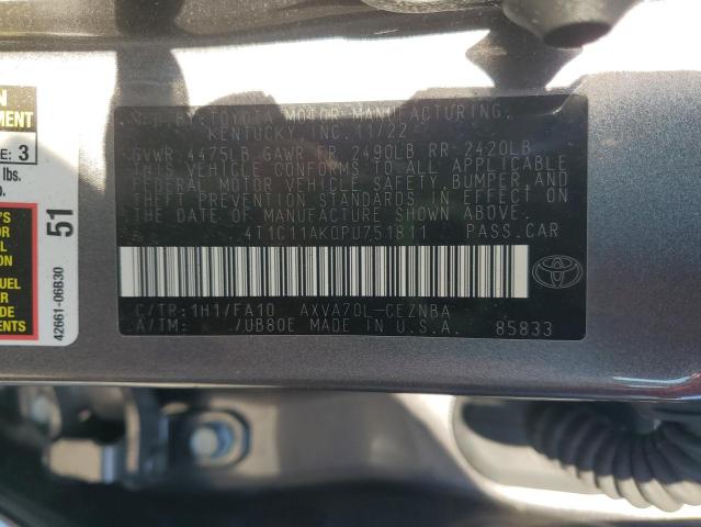 4T1C11AK0PU751811 - 2023 TOYOTA CAMRY LE GRAY photo 13