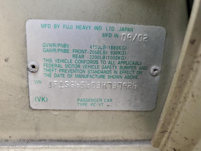 JF1SG65603H737926 - 2003 SUBARU FORESTER 2.5XS Կանաչ լուսանկար 12