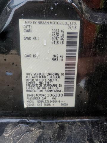 1N4BL4CV0KC106230 - 2019 NISSAN ALTIMA SR BLACK photo 13