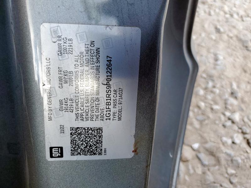 1G1FB1RS9P0122647 - 2023 CHEVROLET CAMARO LS GRAY photo 12