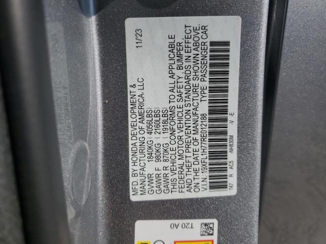 19XFL1H77RE012188 - 2024 HONDA CIVIC EXL SILVER photo 12