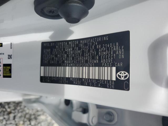 5YFB4MDE9SP239761 - 2025 TOYOTA COROLLA LE თეთრი ფოტო 13