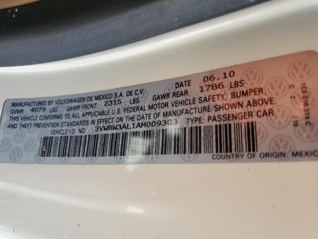 3VWRW3AL1AM009303 - 2010 VOLKSWAGEN NEW BEETLE 奶油色 照片 12