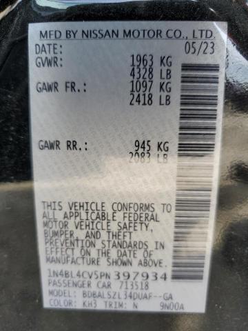 1N4BL4CV5PN397934 - 2023 NISSAN ALTIMA SR BLACK photo 12