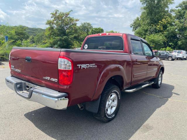 5TBDT44126S514045 - 2006 TOYOTA TUNDRA DOUBLE CAB SR5 BURGUNDY photo 4