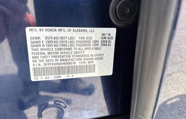 5FRYD4H54HB006216 - 2017 ACURA MDX TECHNOLOGY أزرق صورة 10