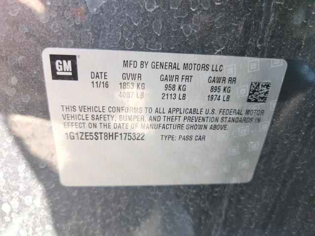 1G1ZE5ST8HF175322 - 2017 CHEVROLET MALIBU LT GRAY photo 12