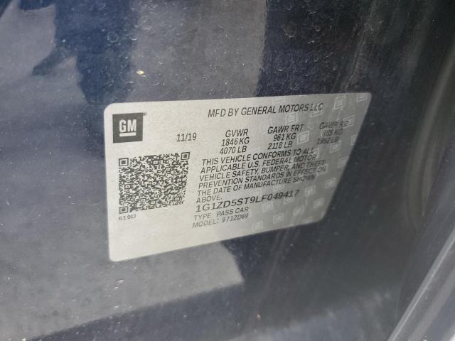 1G1ZD5ST9LF049417 - 2020 CHEVROLET MALIBU LT BLUE photo 12