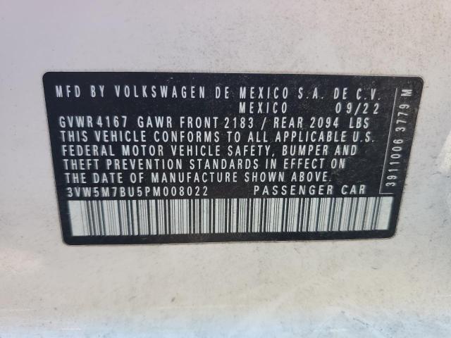 3VW5M7BU5PM008022 - 2023 VOLKSWAGEN JETTA S WHITE photo 12