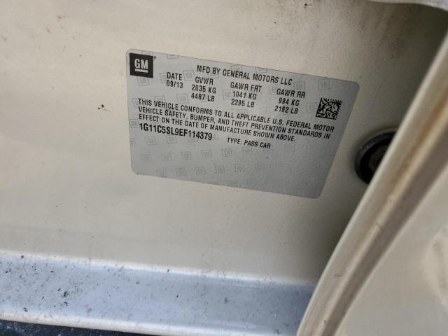 1G11C5SL9EF114379 - 2014 CHEVROLET MALIBU 1LT CREAM photo 12