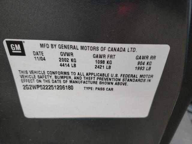 2G2WP522251206180 - 2005 PONTIAC GRAND PRIX GRAY photo 13