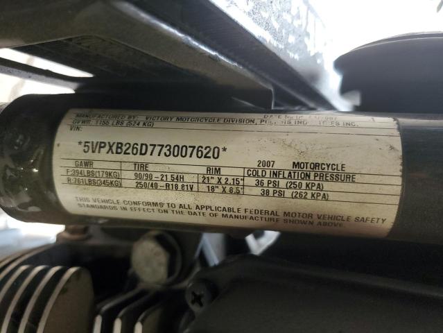 5VPXB26D773007620 - 2007 VICTORY MOTORCYCLES VEGAS JACKPOT BLACK photo 10