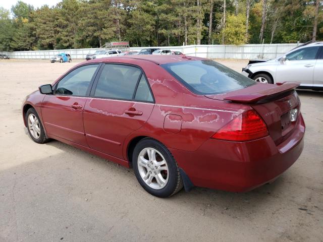 1HGCM56807A074150 - 2007 HONDA ACCORD EX RED photo 2