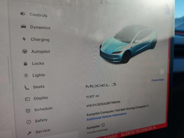 5YJ3E1EA2RF766154 - 2024 TESLA MODEL 3 Azul foto 9