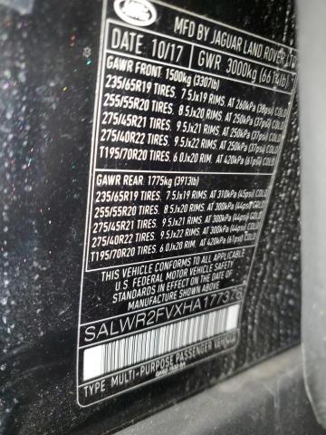 SALWR2FVXHA177376 - 2017 LAND ROVER RANGE ROVE HSE BLACK photo 14