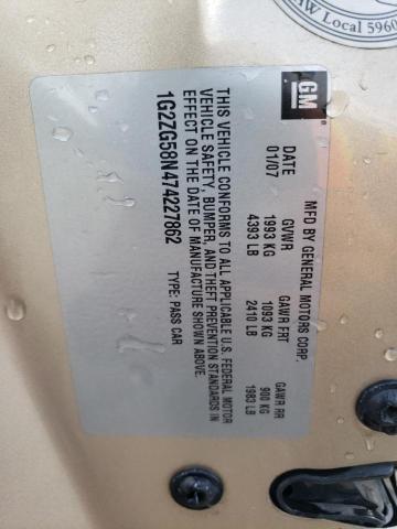 1G2ZG58N474227862 - 2007 PONTIAC G6 BASE BEIGE photo 13