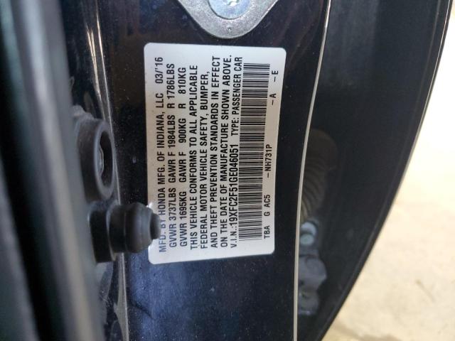 19XFC2F51GE046051 - 2016 HONDA CIVIC LX BLACK photo 13