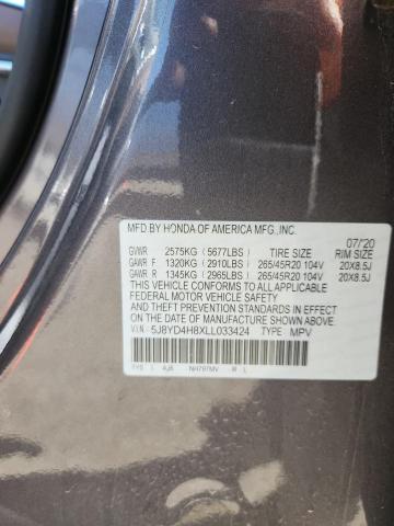 5J8YD4H8XLL033424 - 2020 ACURA MDX ADVANCE ნაცრისფერი ფოტო 13