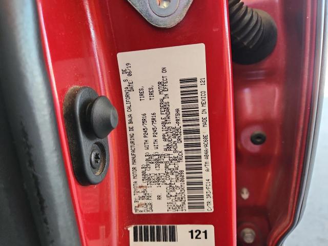 3TMAZ5CN3KM106098 - 2019 TOYOTA TACOMA DOUBLE CAB Красный фото 12