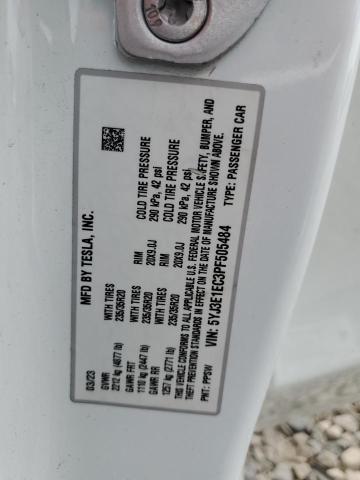 5YJ3E1EC3PF505484 - 2023 TESLA MODEL 3 თეთრი ფოტო 12