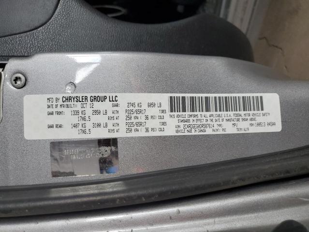 2C4RDGEG0DR587614 - 2013 DODGE GRAND CARA R/T SILVER photo 13