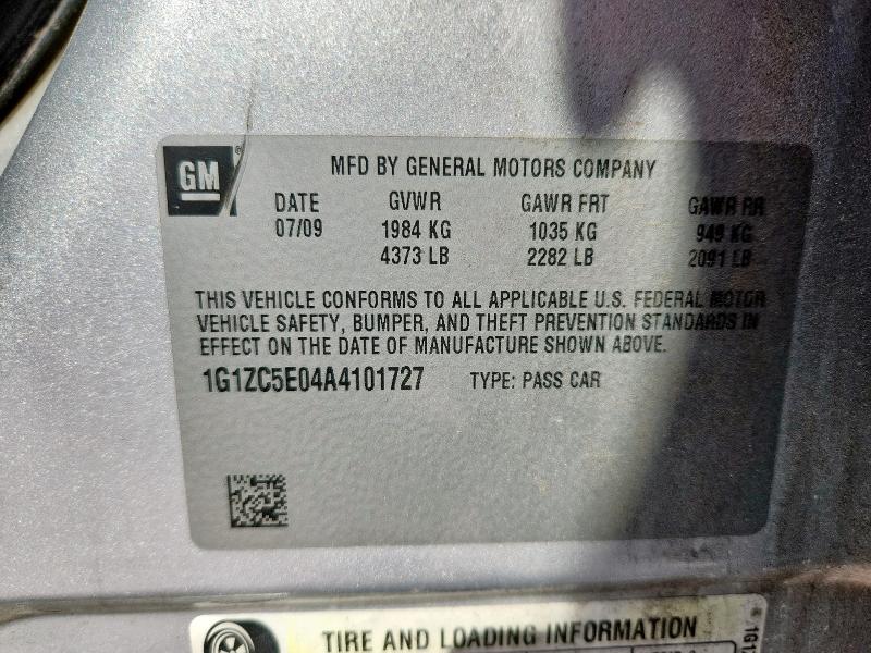 1G1ZC5E04A4101727 - 2010 CHEVROLET MALIBU 1LT SILVER photo 13