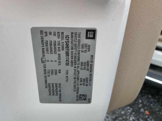 1GYS4HEF5BR174700 - 2011 CADILLAC ESCALADE ESV LUXURY WHITE photo 12