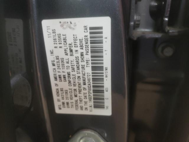 1HGCP2F8XCA046727 - 2012 HONDA ACCORD EXL GRAY photo 12