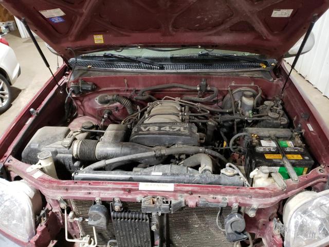 5TBBT44171S130312 - 2001 TOYOTA TUNDRA ACCESS CAB ბურგუნდია ფოტო 11