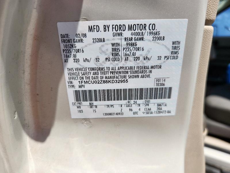1FMCU02Z88KD32955 - 2008 FORD ESCAPE XLS 米色 照片 13