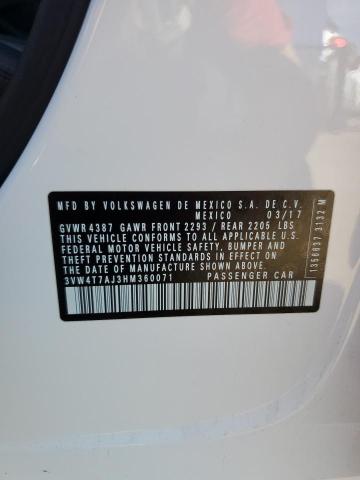 3VW4T7AJ3HM360071 - 2017 VOLKSWAGEN JETTA GLI WHITE photo 12
