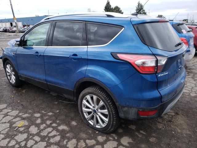 1FMCU0JD1HUD27199 - 2017 FORD ESCAPE TITANIUM BLUE photo 2