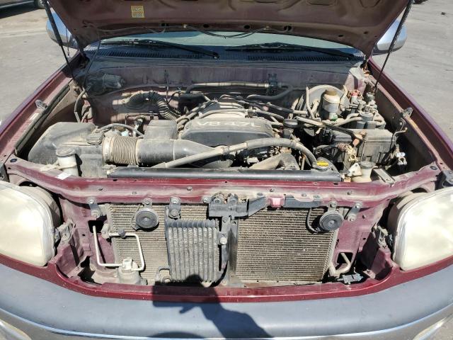 5TBRT3416YS103072 - 2000 TOYOTA TUNDRA ACCESS CAB ბურგუნდია ფოტო 11
