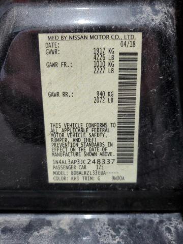 1N4AL3AP3JC248337 - 2018 NISSAN ALTIMA 2.5 黑色 照片 12