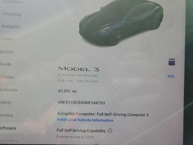 5YJ3E1EB6NF248793 - 2022 TESLA MODEL 3 CHARCOAL photo 9